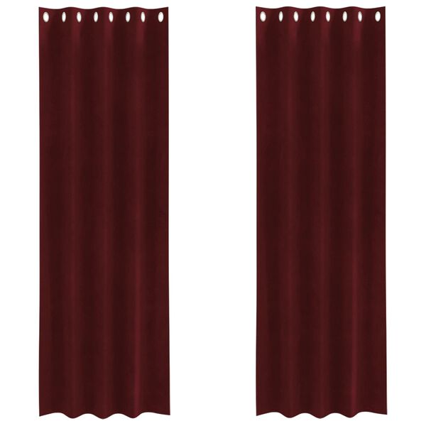 vidaXL Blackout Curtains 2 pcs Wine Red 140 x 225 cm Velvet