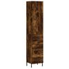 vidaXL Highboard Smoked Oak 34,5x34x180 cm Engineered Wood