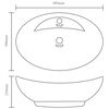 vidaXL Luxury Basin Overflow Oval Matt Light Grey 58.5x39 cm Ceramic