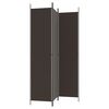 vidaXL 3-Panel Room Divider Brown 150x220 cm Fabric
