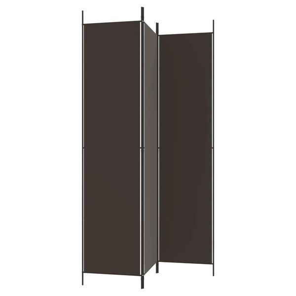 vidaXL 3-Panel Room Divider Brown 150x220 cm Fabric