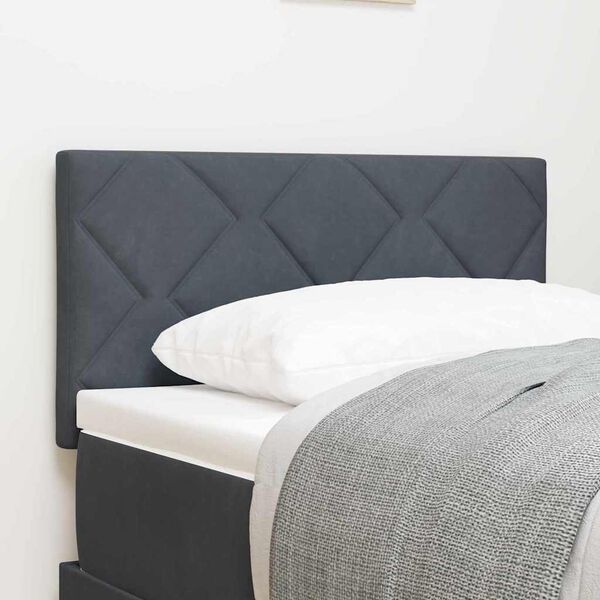 vidaXL LED Headboard with Headboard Dark Grey 80 cm Faux Leather