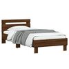 vidaXL Bed Frame without Mattress with Headboard Brown Oak 75x190 cm Small Single