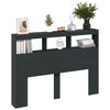 vidaXL Headboard Cabinet with LED Black 140x17x102 cm