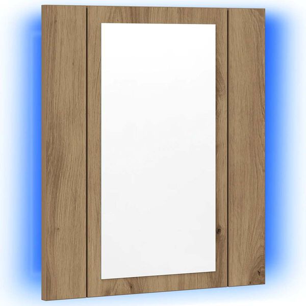 vidaXL LED Bathroom Mirror Cabinet Artisan Oak 40x12x45 cm Engineered Wood