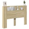 vidaXL Headboard Cabinet with LED Sonoma 140 x 16.5 x 103.5 cm