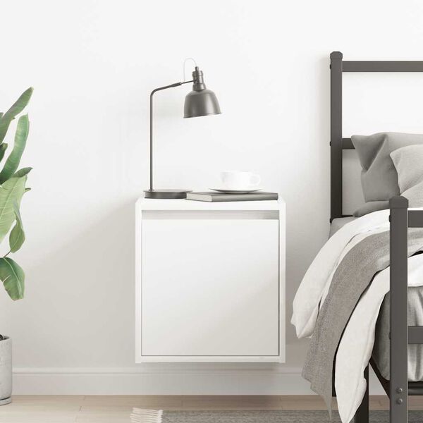 vidaXL Wall-Mounted Bedside Cabinet White 38x34x40 cm