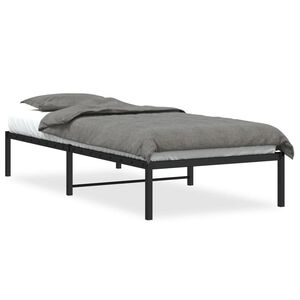 vidaXL Metal Bed Frame without Mattress Black 90x190cm