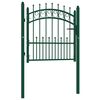 vidaXL Fence Gate with Spikes Steel 100x100 cm Green