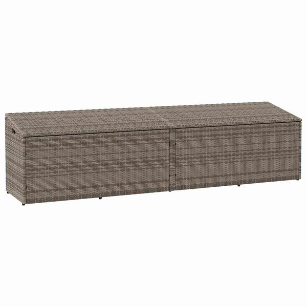 vidaXL Garden Storage Box Grey 220x50x58 cm Poly Rattan