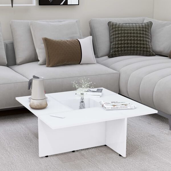 vidaXL Coffee Table White 79.5x79.5x30 cm Engineered Wood