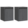 vidaXL Wall Cabinets 2pcs Grey 30x30x40 cm Solid Wood Pine