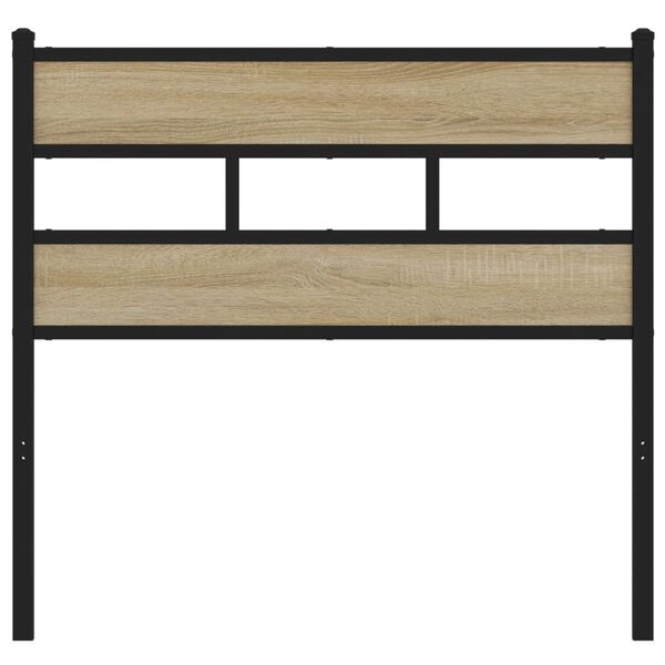 vidaXL Headboard Sonoma Oak 75 cm Iron and Engineered Wood