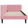 vidaXL Corner Bed Frame with Headboard Pink 100 x 200 cm Velvet