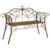vidaXL Garden Bench 2-Seater 130 x 47 x 90 cm Steel Antique Brown