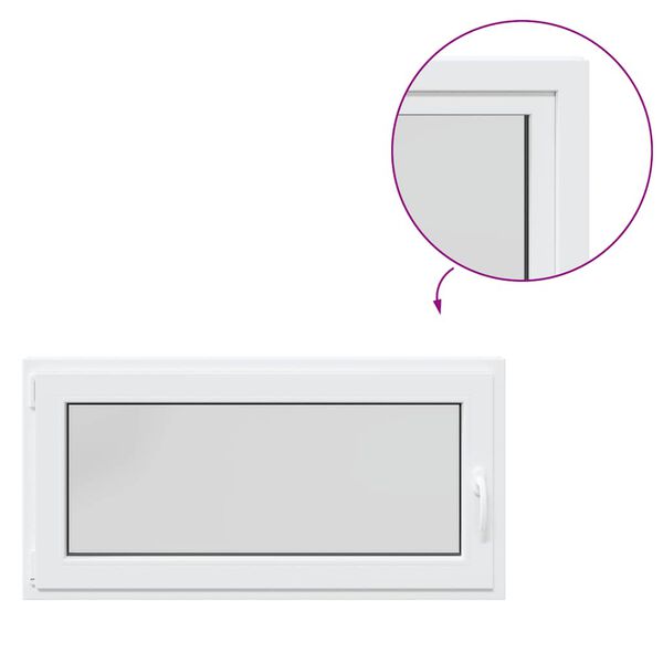 vidaXL Basement Window "RISOR" 120x60 cm Tilt&Turn DIN Left White