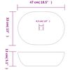 vidaXL Countertop Basin Black and Grey Oval 47x33x13 cm Ceramic