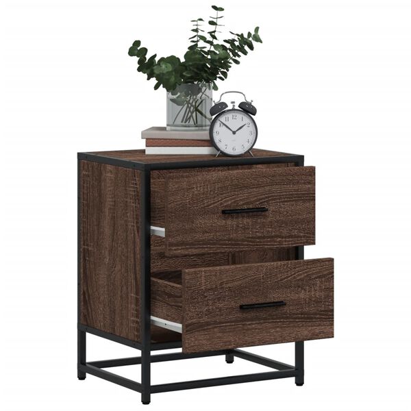 vidaXL Bedside Cabinets 2 pcs Brown Oak 40x31x50 cm Engineered Wood