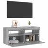 vidaXL TV Cabinet with LED Lights Grey Sonoma 90x35x40 cm