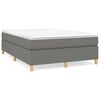 vidaXL Box Spring Bed Frame Dark Grey 140x190 cm Fabric