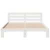 vidaXL Bed Frame without Mattress White 135x190 cm Double Solid Wood Pine