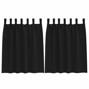 vidaXL Blackout Curtains with Rings 2 pcs Black 140 x 140 cm Polyester