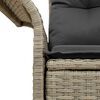 vidaXL Garden Sofa with Cushion Light Grey 141 x 62 x 69cm Poly Rattan