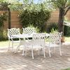 vidaXL Garden Dining Set 5 pcs White Aluminium