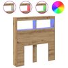 vidaXL Headboard Cabinet with LED Artisan Oak 100x17x102 cm