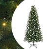 vidaXL Artificial Christmas Tree with 300 LEDs Green 210 cm PE and PVC