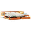 vidaXL Daybed with Trundle&Drawers without Mattress Wax Brown 80x200 cm