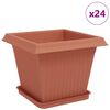 vidaXL Plant Pots 24 pcs Brick Red Plastic