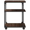 vidaXL Printer Stand 3-Tier Brown Oak 43x48x64 cm Engineered Wood