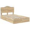 vidaXL Storage Bed with Drawer Sonoma Oak 135 x 190 cm Engineered Wood