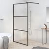 vidaXL Shower walls Black 115 x 195 cm Glass and Aluminium