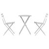 vidaXL Folding Bistro Set 3 pcs Beige Steel