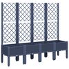 vidaXL Garden Planter with Trellis Blue Grey 160x40x142 cm PP