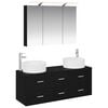 vidaXL Bathroom Furniture Set 4 pcs Black Oak