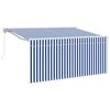 vidaXL Retractable Awning Retractable Blue and White 300 x 200 cm