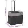vidaXL Cool Box with Wheel and Handle Black&Grey 50 L Polypropylene