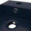 vidaXL Bathroom Sink with Overflow Ceramic Dark Blue