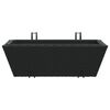vidaXL Planters with hooks 2 pcs Black Poly Rattan