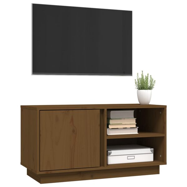vidaXL TV Cabinet Honey Brown 80x35x40.5 cm Solid Wood Pine