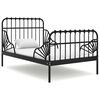 vidaXL Extendable Bed Frame without Mattress Black Metal 80x130/200 cm