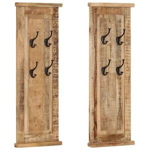 vidaXL Coat Rack | Set of 2 | Brown | Solid mango wood | Medium