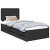 vidaXL Bed Frame with Drawer Black 100 x 200 cm Engineer Wood