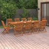 vidaXL 11 Piece Garden Dining Set 280x90x75 cm Solid Wood Acacia
