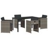 vidaXL Garden Dining Set 5 pcs Grey Poly Rattan
