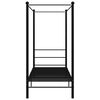 vidaXL Canopy Bed Frame without Mattress Black Metal 100x200 cm