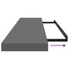 vidaXL Floating Wall Shelves 4 pcs High Gloss Grey 120x23.5x3.8 cm MDF
